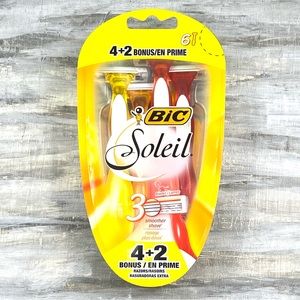 NWT Bic Soliel 6-Count 3-Blade Disposable Razors Bonus Pack Aloe Vera Shave Care